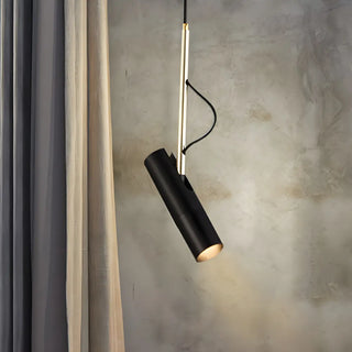 ZOWALA - Modern Black Metal Cylinder Adjustable Cord Pendant Light Image - 2