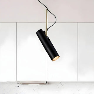 ZOWALA - Modern Black Metal Cylinder Adjustable Cord Pendant Light Image - 7