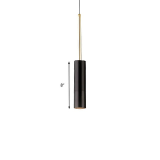 ZOWALA - Modern Black Metal Cylinder Adjustable Cord Pendant Light Image - 9