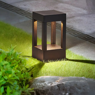Creative Rectangular Frame Metal Outdoor Path Lamp Zawala Image - 1