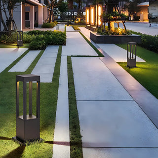 Creative Rectangular Frame Metal Outdoor Path Lamp Zawala Image - 15