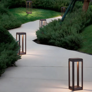 Creative Rectangular Frame Metal Outdoor Path Lamp Zawala Image - 16