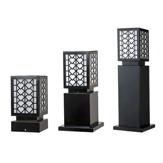 Modern LED Black Garden Lamp Post Lighting Landscape Image - 4