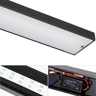 Trendy Black Rectangular Metal Bathroom Vanity Light Zowala Image - 12