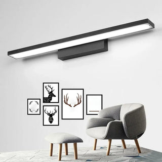 Trendy Black Rectangular Metal Bathroom Vanity Light Zowala Image - 2