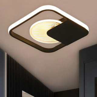 ZOWALA - Hallway Modern Mini Black Square LED Flush Mount Light Image - 1