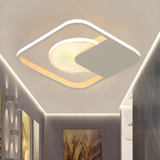 ZOWALA - Hallway Modern Mini Black Square LED Flush Mount Light Image - 2