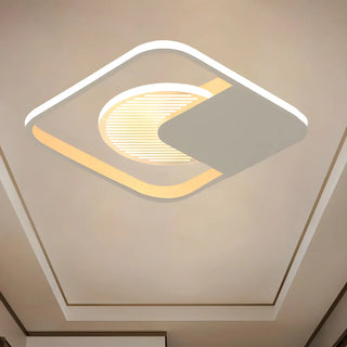 ZOWALA - Hallway Modern Mini Black Square LED Flush Mount Light Image - 3