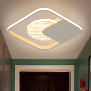ZOWALA - Hallway Modern Mini Black Square LED Flush Mount Light Image - 4