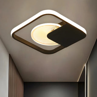 ZOWALA - Hallway Modern Mini Black Square LED Flush Mount Light Image - 5