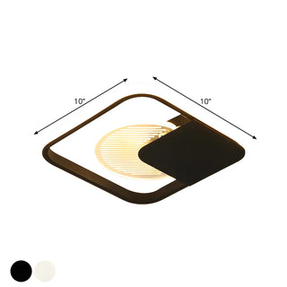 ZOWALA - Hallway Modern Mini Black Square LED Flush Mount Light Image - 7
