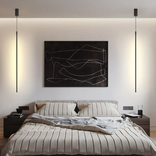 ZOWALA - Modern Linear Metal Black Pendant Light Image - 1