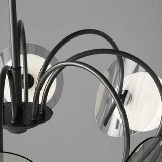 ZOWALA - Modern Living Room 8-Light Black Metal Ball Glass Chandelier Image - 11