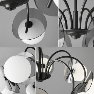 ZOWALA - Modern Living Room 8-Light Black Metal Ball Glass Chandelier Image - 12