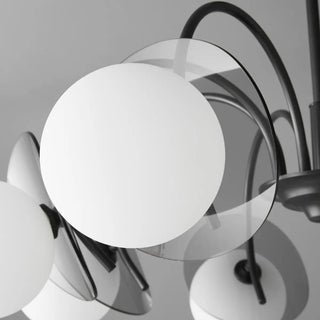 ZOWALA - Modern Living Room 8-Light Black Metal Ball Glass Chandelier Image - 13