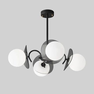 ZOWALA - Modern Living Room 8-Light Black Metal Ball Glass Chandelier Image - 6