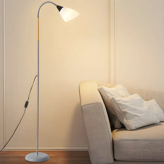 Bedside Adjustable Black Cone Metal LED Floor Lamp Image - 14