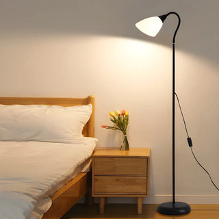 Bedside Adjustable Black Cone Metal LED Floor Lamp Image - 2