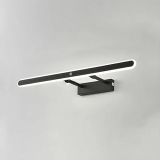 Black Modern Rectangular Metal Mirror Vanity Light Zawala Image - 15