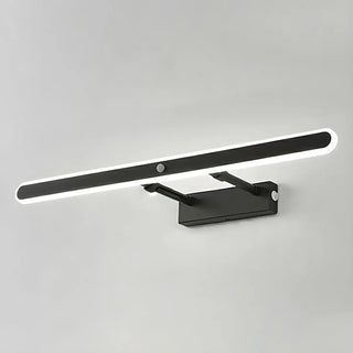 Black Modern Rectangular Metal Mirror Vanity Light Zawala Image - 23