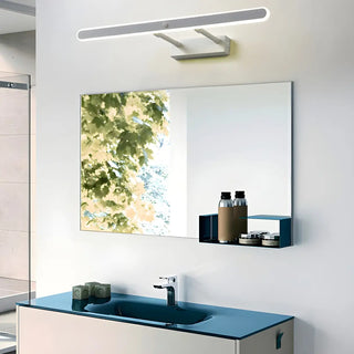 Black Modern Rectangular Metal Mirror Vanity Light Zawala Image - 3