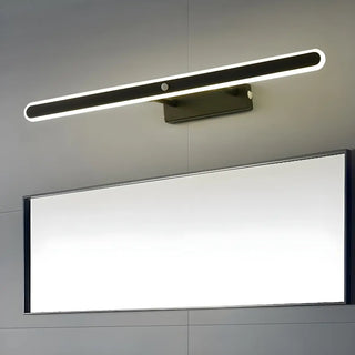 Black Modern Rectangular Metal Mirror Vanity Light Zawala Image - 4