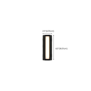 Black Simple Exterior Rectangular Metal Wall Sconce Zawala #size
