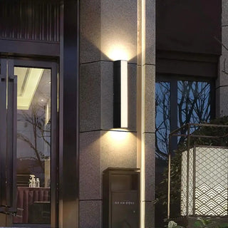 Black Simple Exterior Rectangular Metal Wall Sconce Zawala Image - 2