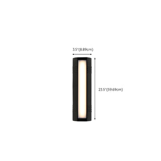 Black Simple Exterior Rectangular Metal Wall Sconce Zawala Image - 21