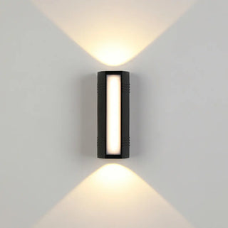 Black Simple Exterior Rectangular Metal Wall Sconce Zawala Image - 4