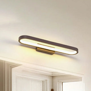 Modern Oval Black Metal and Acrylic Vanity Light Zawala Image - 5