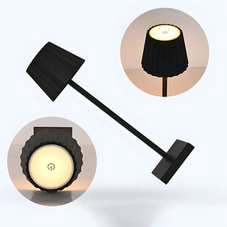Simple Black Pleated Shade Square Base Metal Table Lamp Zawala Image - 10