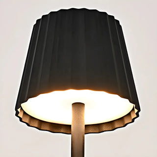 Simple Black Pleated Shade Square Base Metal Table Lamp Zawala Image - 12