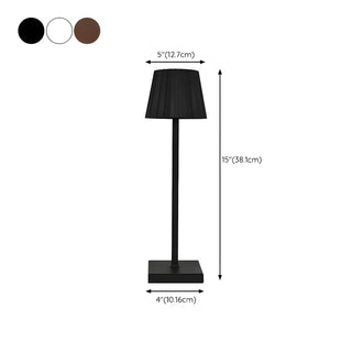 Simple Black Pleated Shade Square Base Metal Table Lamp Zawala #size