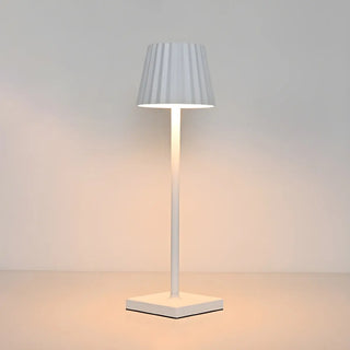 Simple Black Pleated Shade Square Base Metal Table Lamp Zawala Image - 8