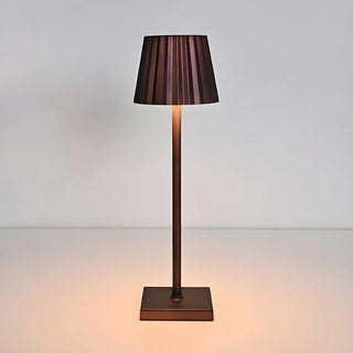Simple Black Pleated Shade Square Base Metal Table Lamp Zawala Image - 9