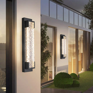 Trendy Geometric Steel Outdoor LED Wall Light Black Zawala Image - 1