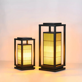 Stylish Rectangular Metal Patio Lantern Outdoor Lamp Zawala Image - 4