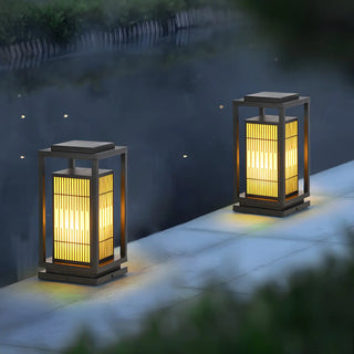 Stylish Rectangular Metal Patio Lantern Outdoor Lamp Zawala Image - 6