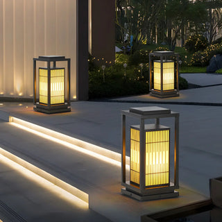 Stylish Rectangular Metal Patio Lantern Outdoor Lamp Zawala Image - 7