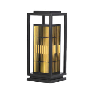 Stylish Rectangular Metal Patio Lantern Outdoor Lamp Zawala Image - 8