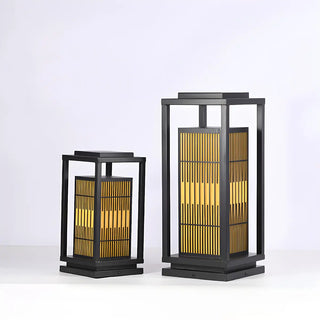 Stylish Rectangular Metal Patio Lantern Outdoor Lamp Zawala Image - 9