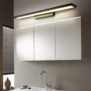 Modern Rectangular Metal Bathroom Black Vanity Light Zawala Image - 1