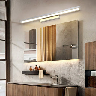 Modern Rectangular Metal Bathroom Black Vanity Light Zawala Image - 2