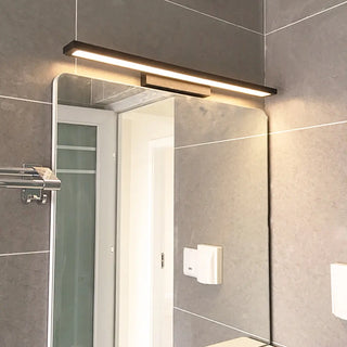 Modern Rectangular Metal Bathroom Black Vanity Light Zawala Image - 3