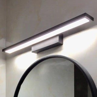 Modern Rectangular Metal Bathroom Black Vanity Light Zawala Image - 4