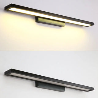 Modern Rectangular Metal Bathroom Black Vanity Light Zawala Image - 6