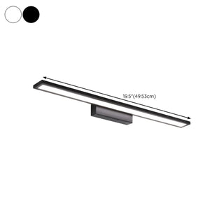 Modern Rectangular Metal Bathroom Black Vanity Light Zawala #size