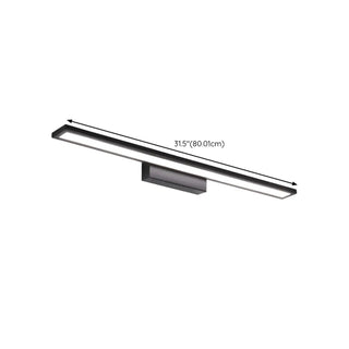 Modern Rectangular Metal Bathroom Black Vanity Light Zawala Image - 11