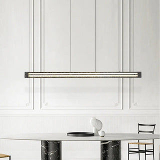 ZOWALA - Modern Linear Black Metal Pendant Light Kitchen Large Image - 2